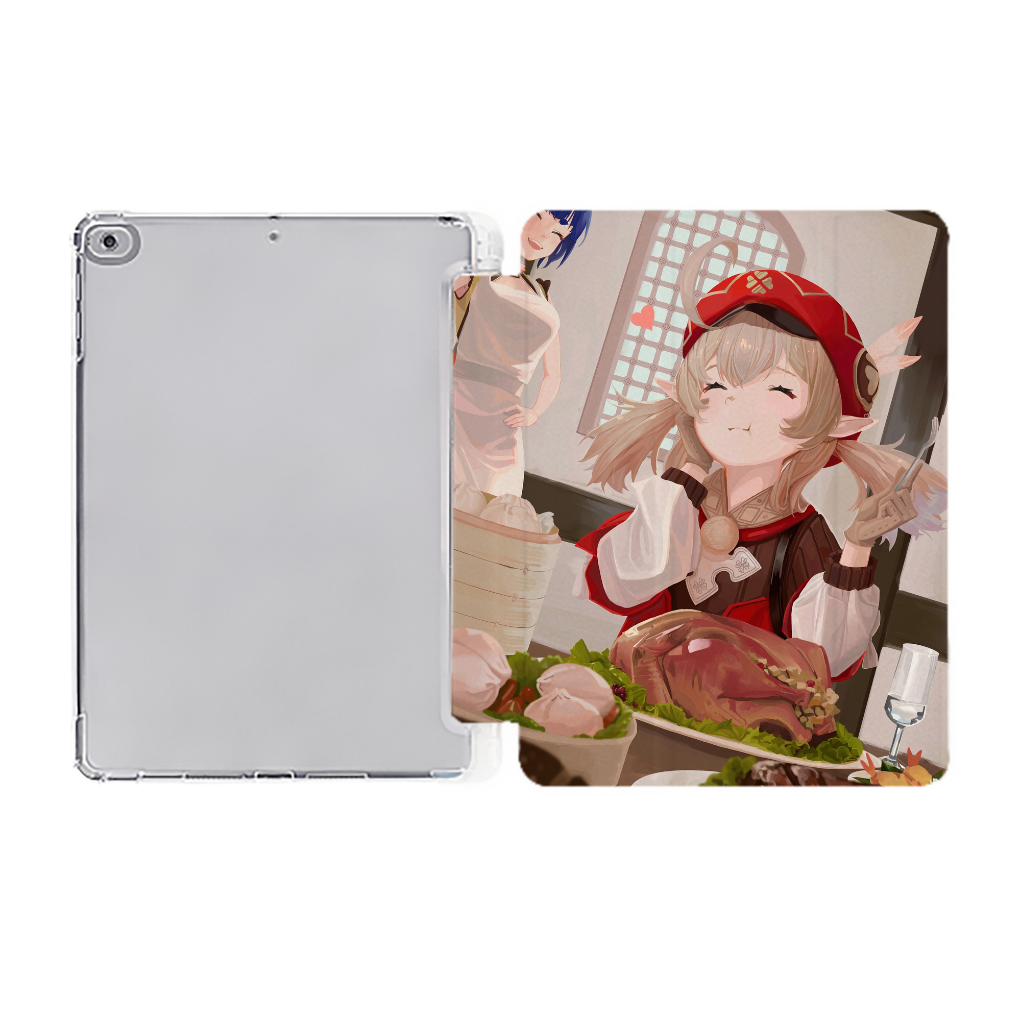 げんし神 genshin IPad ケース ペン収納付き 三つ折りスタンド PUレザー×シリコン 対応機種9.5/10.5/10.9インチ